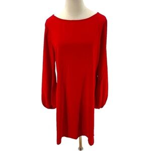 SHEIN Red Shift Long Balloon Sleeve Dress Size Large Women's